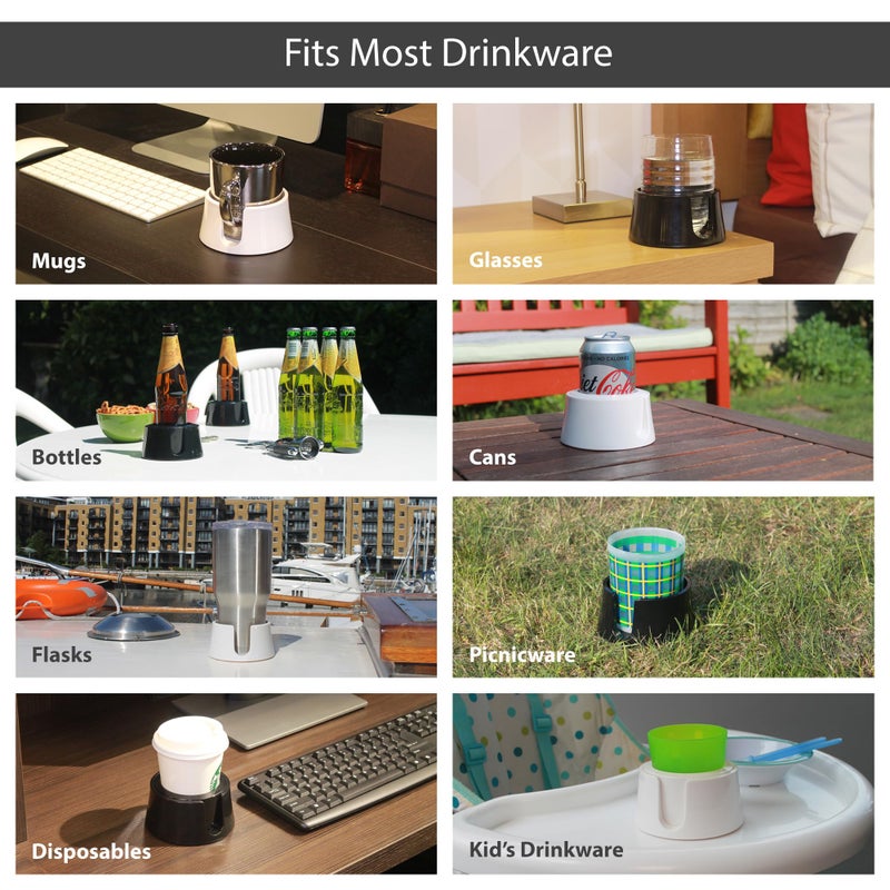 HIT PRODUCTS TableCoaster - Original Anti-Spill Table and Desk Cup Holder, Jet Black - RV and Boat Drink Holder, A Tip-Proof Coaster with Tacky Base and Walled Profile to Prevent Spilled Drinks - Image 3